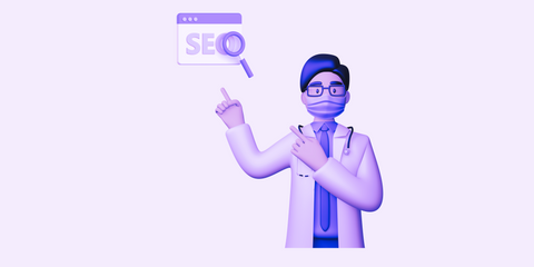 Ein Arzt der lokales SEO betreibt